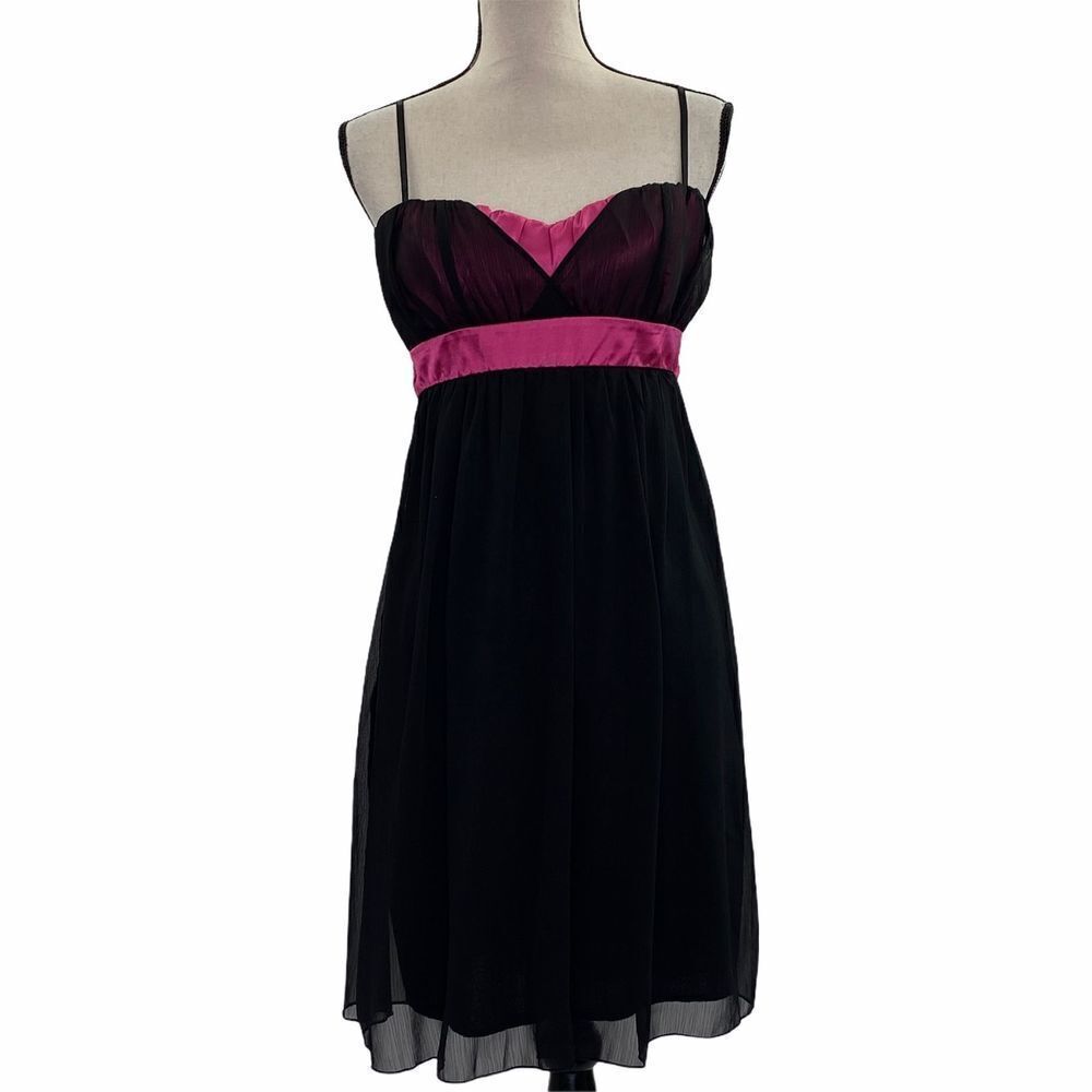 RETRO Girl Black Pink Formal Sheath Dress Large